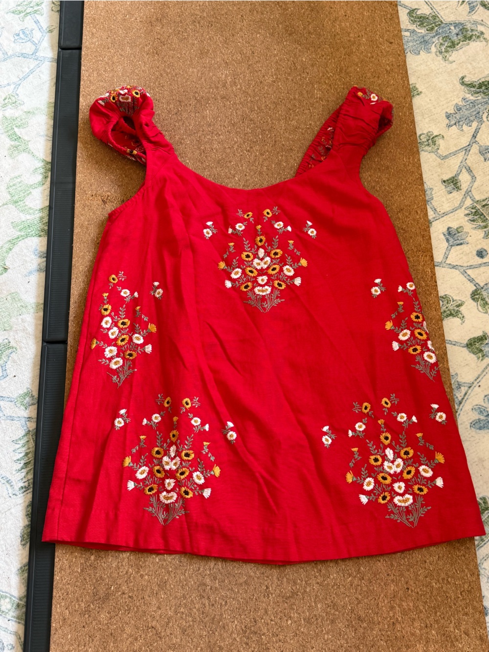 Women’s free people mini Red Floral Embroidered Skirt